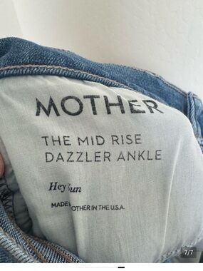 MOTHER Mid Rise Dazzler Ankle Jeans - Medium Blue Denim